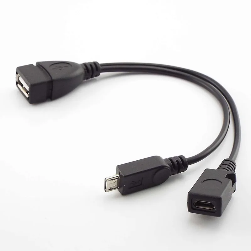 마이크로 USB OTG 케이블 호스트 전원 Y 분배기 USB 어댑터, Mirco 5 핀 수 암 USB 포트 OTG 충전 케이블, 블랙 SW2, 2 in 1