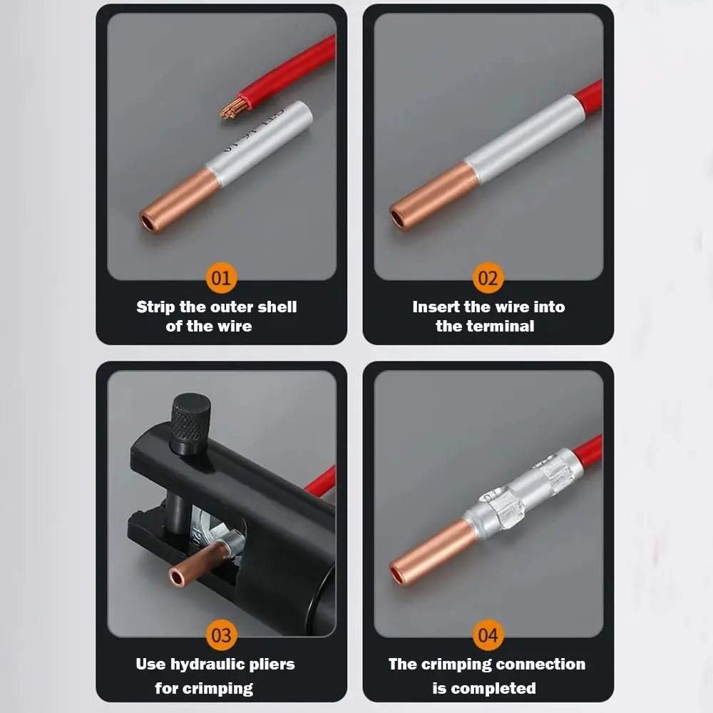 Wire Joint Copper Aluminum Copper Aluminum Terminal Non-Insulated Small Cable Wire Connector Terminal Lug Cable