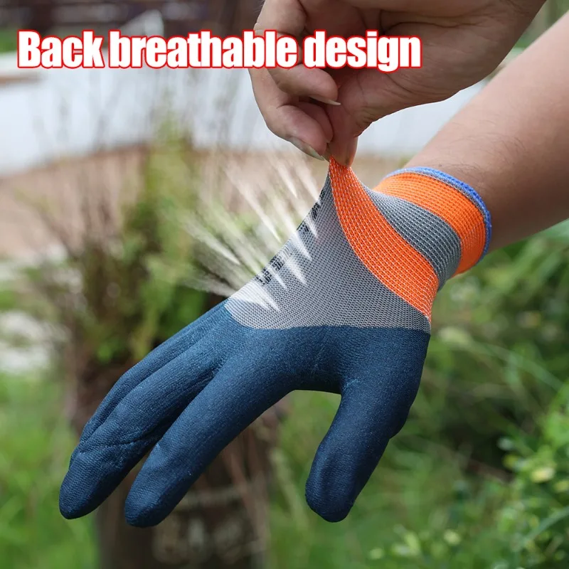 Non-slip Wear-resistant Breathable Nylon Gloves Industrial Labor Building Construction Safety Work Gloves for Garden Repairing