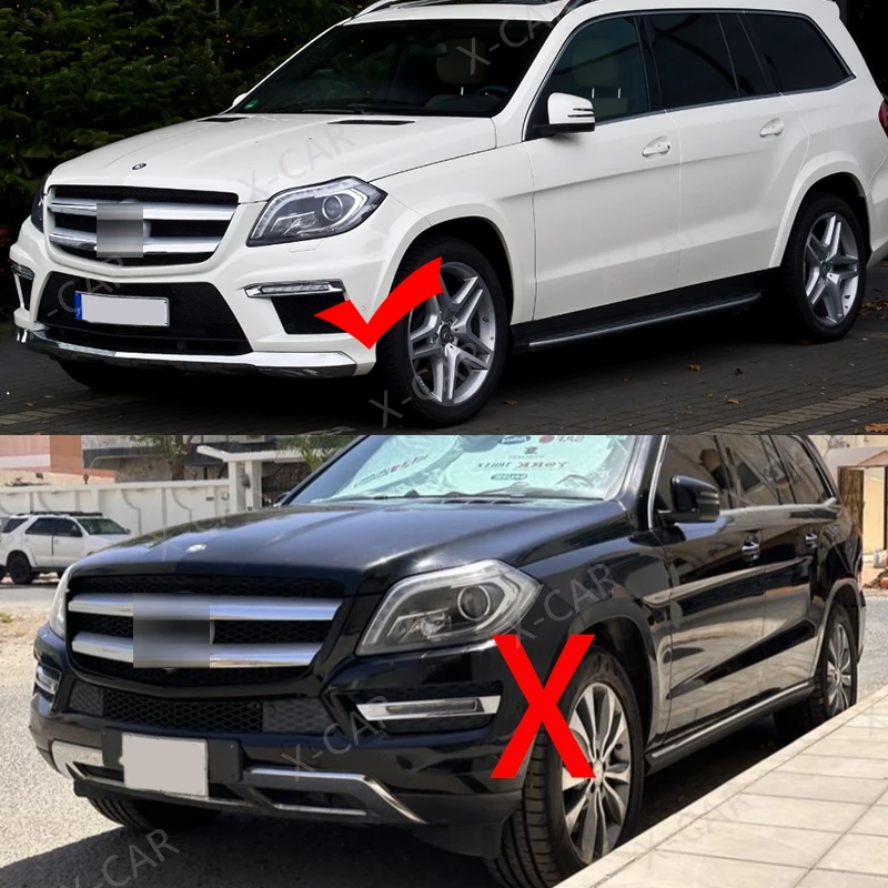 메르세데스 벤츠 X166 GL500 GL550 GL63 AMG 2013-2016 프론트 범퍼 DRL 주간 안개등 라이트 크롬 트림 커버 프레임 리드 후드