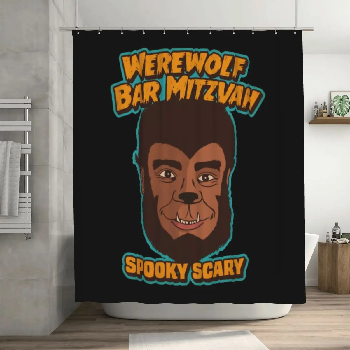 

Занавеска для душа Werewolf Bar Mitzvah 72x72 дюйма с крючками, «сделай сам», подарок любимому