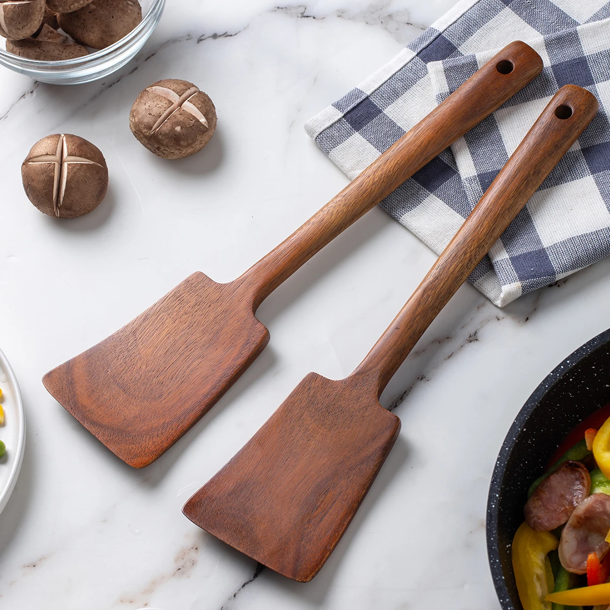 Wooden Spatula - Non-Stick Cooking Utensil Anti-Scalding Kitchen Tool