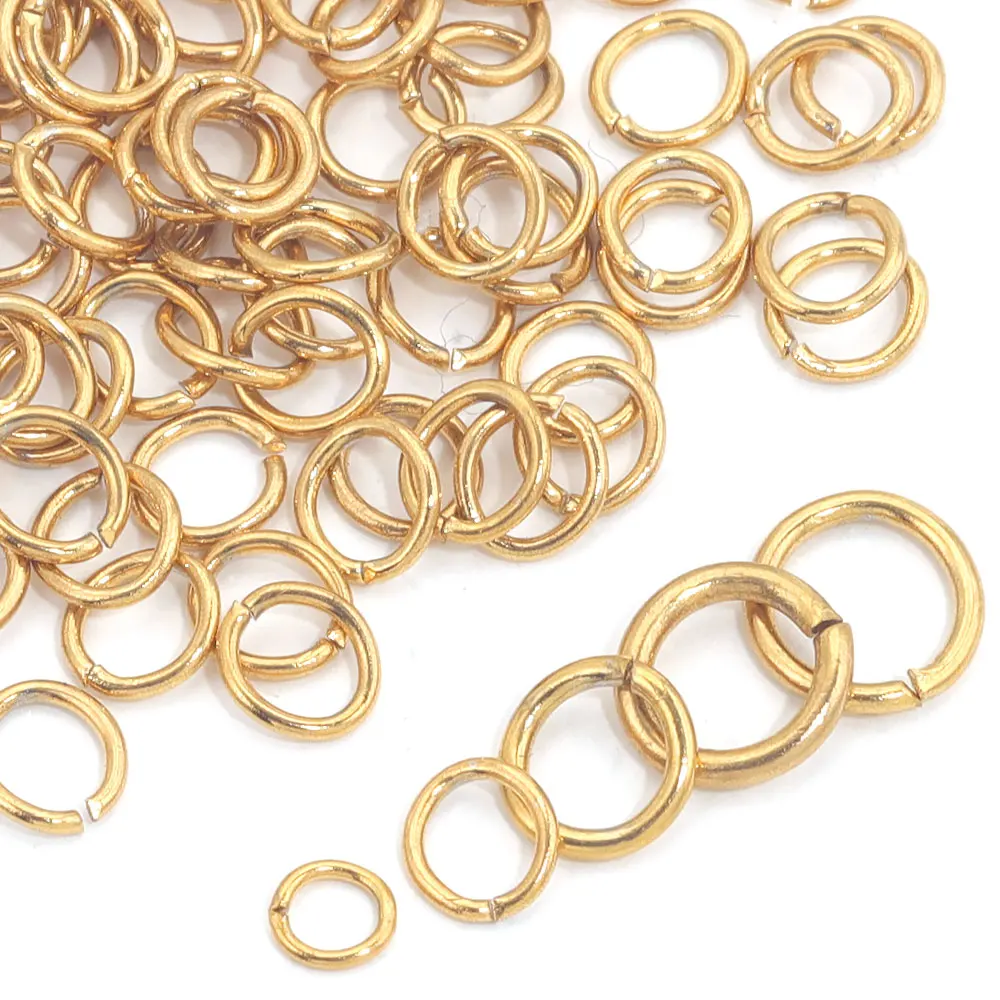 100 Anelli Di Giunzione In Acciaio Inox Placcato Oro – 10 Mm, Per Gioielli Fai Da Te, Collane, Bracciali, Orecchini - 2