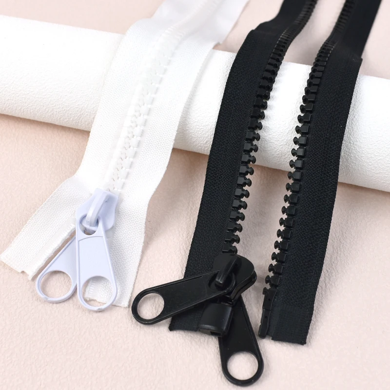 Description Picture 4 of item1/2P Meetee 10# Resin Zippers for Sewing Coat Tent Long Zips Zipper Double Slider Open-End Zip Repair Jacket Bag Accessories