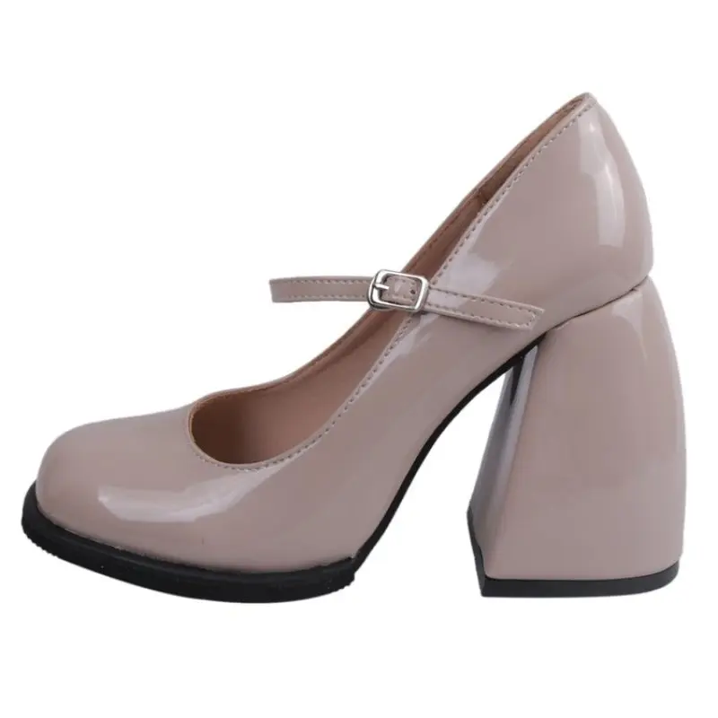 mary janes platform High Heels Party Square Toe Sandals Ladies PU Fshion Platform Shallow Mouth No-slip Retro Pumps Female 2024