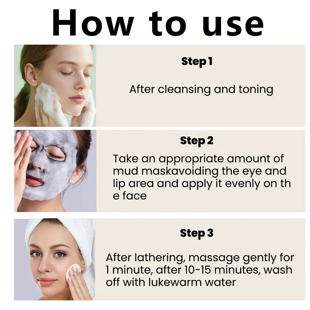 YUITIKUE Carbonated Bubble Mud Mask, 50g - rich in salicylic acid, hypoallergenic, moisturizing mask for light beige types