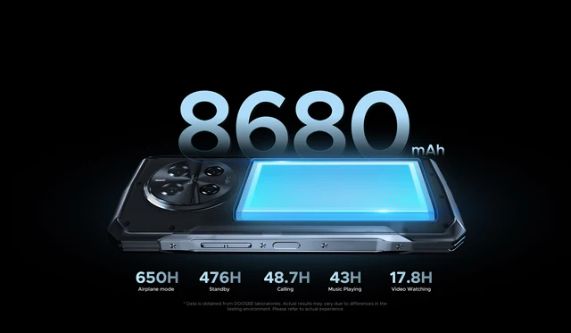 DOOGEE V40 Pro 5G téléphone robuste 6.78 "16GB + 512GB téléphones de jeu dimension 7300 200MP AI caméra 8680mAh Android 14 3