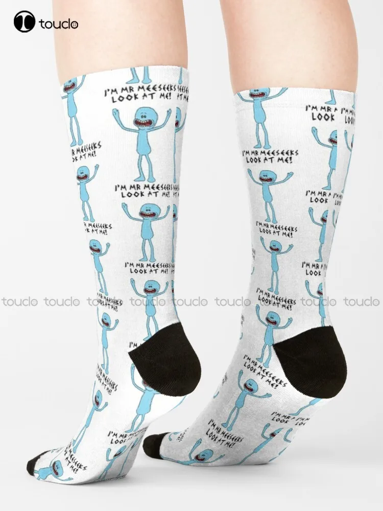 

Me At Look Meeseeks Mr I'M Mkii Socks Long Black Socks Unisex Adult Teen Youth Socks 360° Digital Print Gd Hip Hop Gift Retro