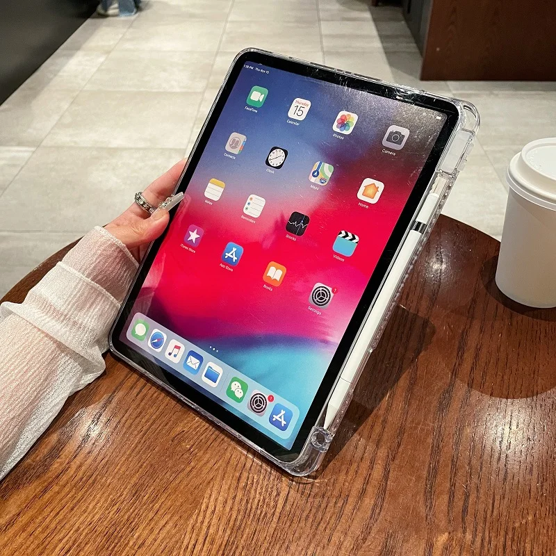 Diamond Acrylic iPad Case with Built-in Pencil Holder