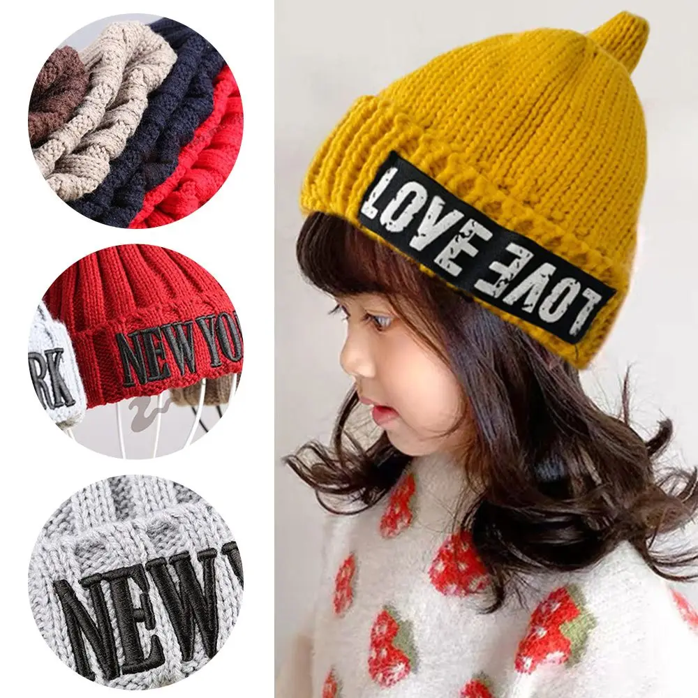 

High Quality Unisex Children Casual Cap New Knitted Beanies Winter Autumn Hats Kids Beanie Caps Warmer Fleece Bonnet