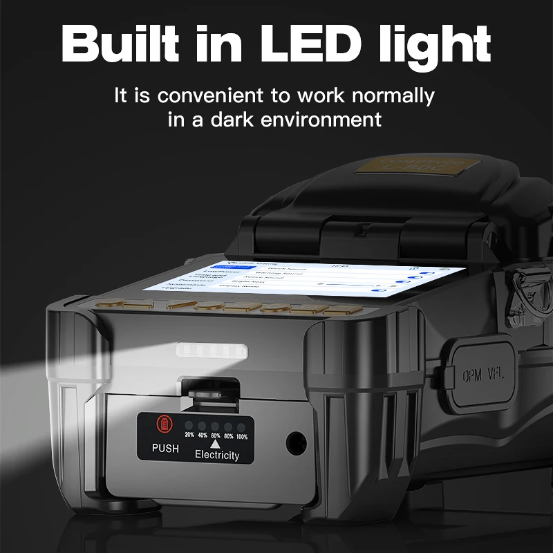 COMPTYCO L-80C/L-70C 광섬유 융착접속기 터치스크린 FTTH 6모터 미니 광섬유 융착기 내장 OPM VFL