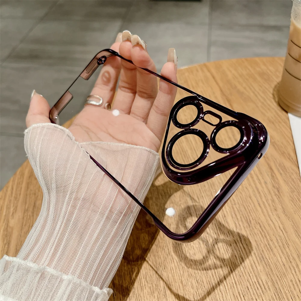 Ultra-Thin HD Clear Frameless Plating Phone Case Cover