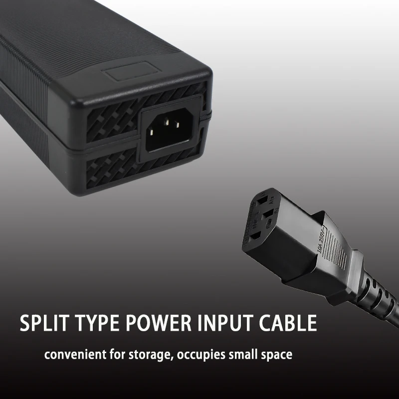 High-Power 10A/15A Lithium Battery Charger with Built-In Cooling Fan