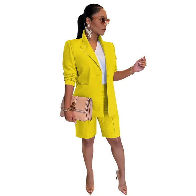5 Wholesale Business Suits for Women Spring Autumn Elegant Work Office Lady  Blazer Jacket and Shorts Two Piece Sets Clothes 8094 - AliExpress