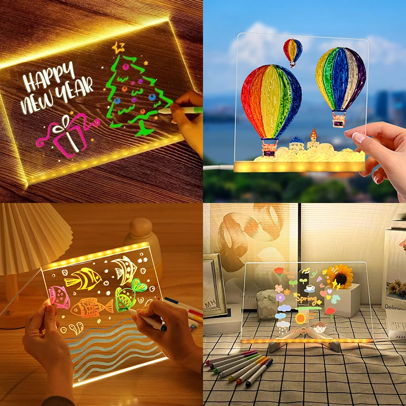 Acrylic LED Blackboard Drawing Toy for Kids