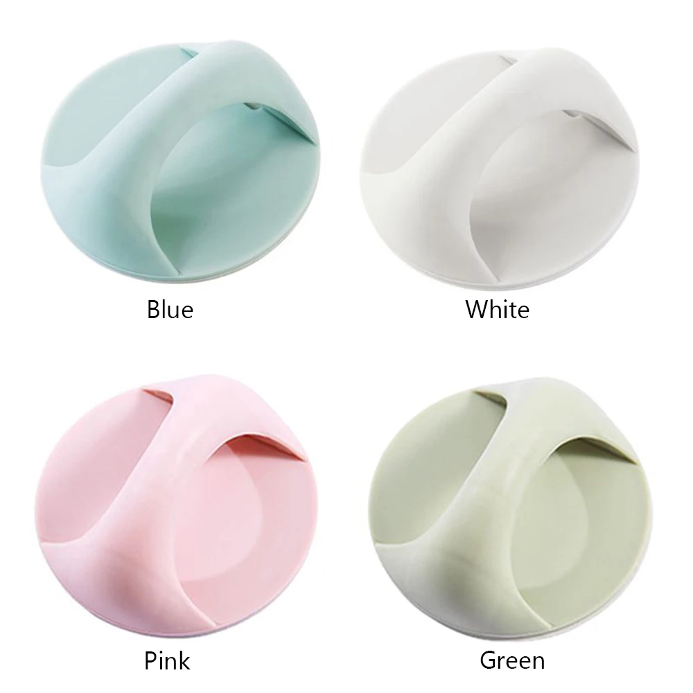 Door Handles Multi-purpose Self-adhesive Round Door Handle Auxiliary Knobs Plastic Furniture Wardrobe Pulls Glass Window Refrigerator Pull