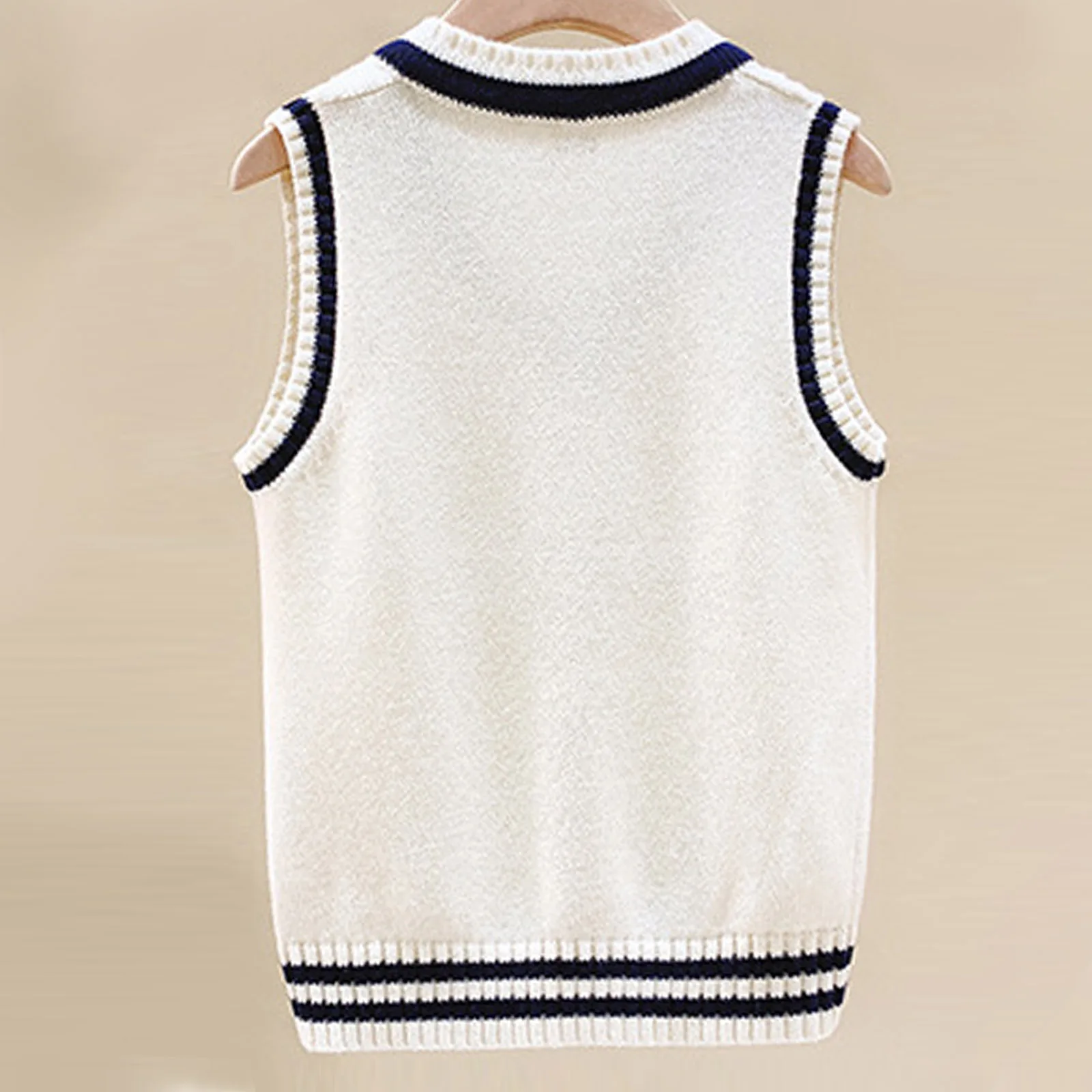 Boys Girls School Uniform Waistcoat Casual Knitted Sweater Vest V Neck Preppy Style Outerwear Children Spring Autumn Clothing children vest