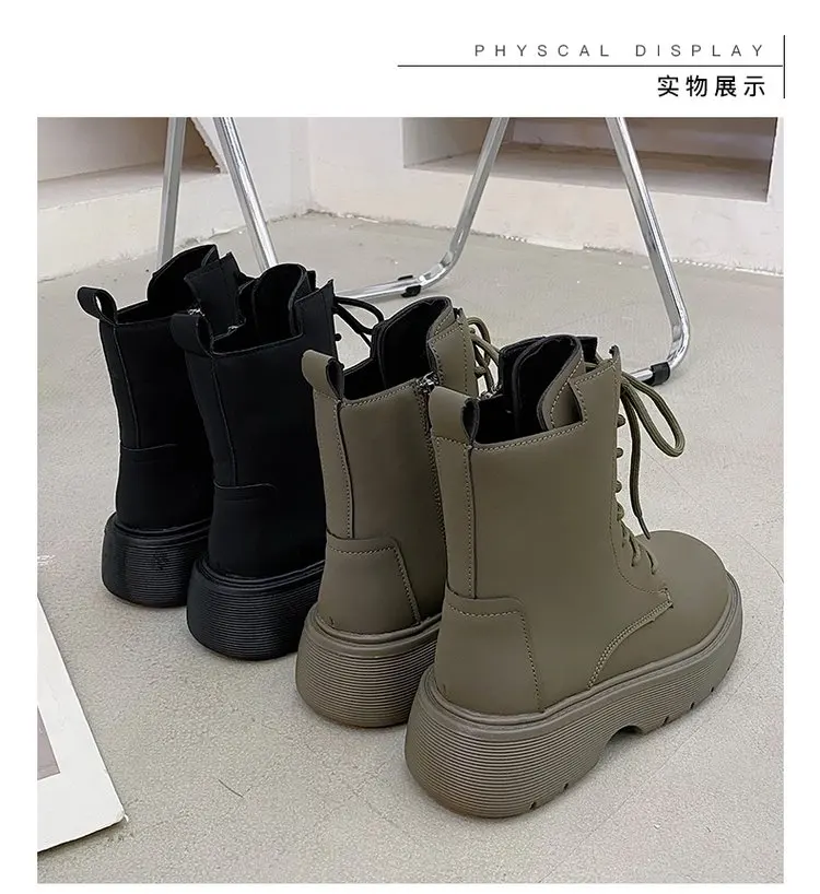 short Boots 2022 Autumn New All-match Boots Thick-soled Knight Boots Single Boots Black Short Short British Style Short Boots