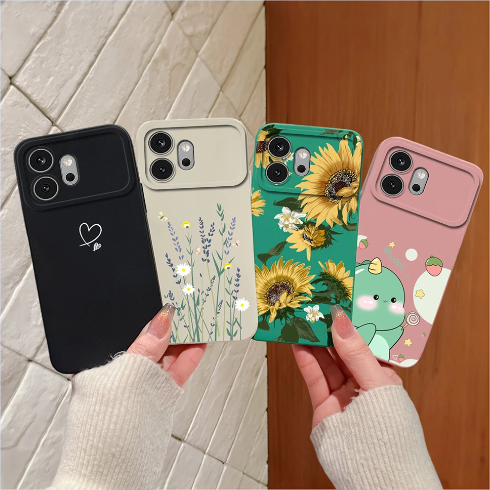 Multicolor Hearts Print Liquid Silicone Soft Shockproof Protective Phone Case