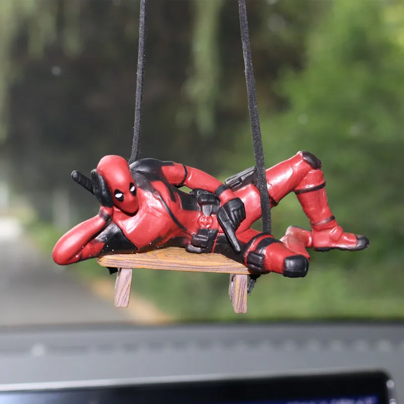 Marvel Deadpool car rearview mirror pendant mini model toy action figure Christmas gift