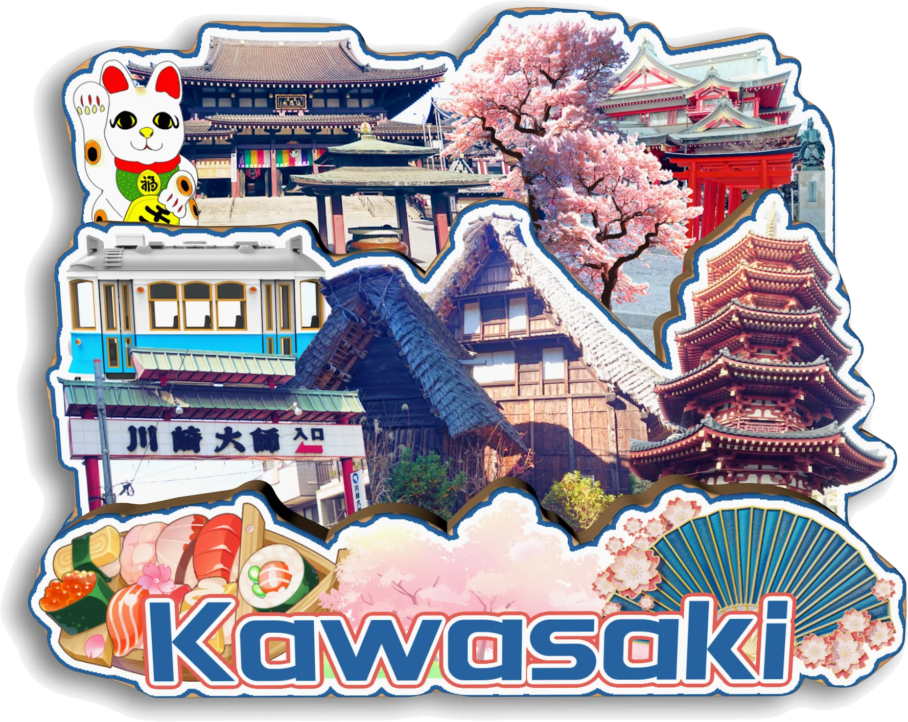 Hakone Himeji Hakodate Kawasaki Kyushu Matsumoto Kamakura Mount Fuji Beppu Japan Fridge Magnet Travel Souvenir Gift