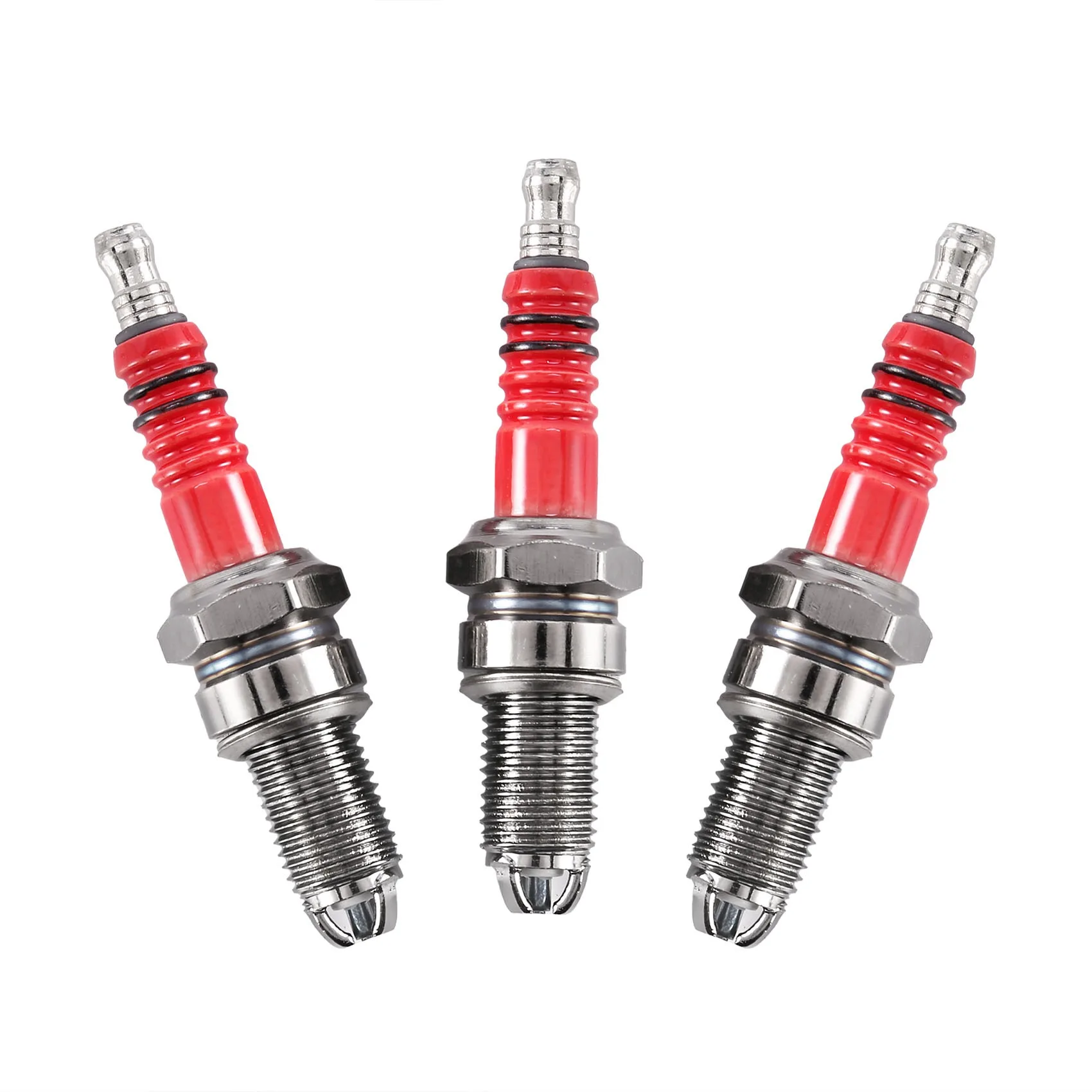3Pcs D8Tc 3 Candela Per Elettrodi, Candela Da Corsa Con 3 Elettrodi Per Cg 125 150 200Cc Cf250 Moto Scooter Atv Quad