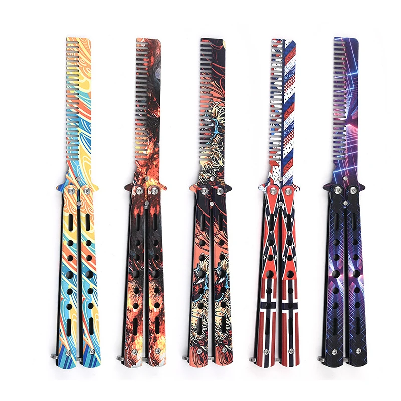 Stainless Steel Butterfly Knife Comb Training Dull Folding Trainer