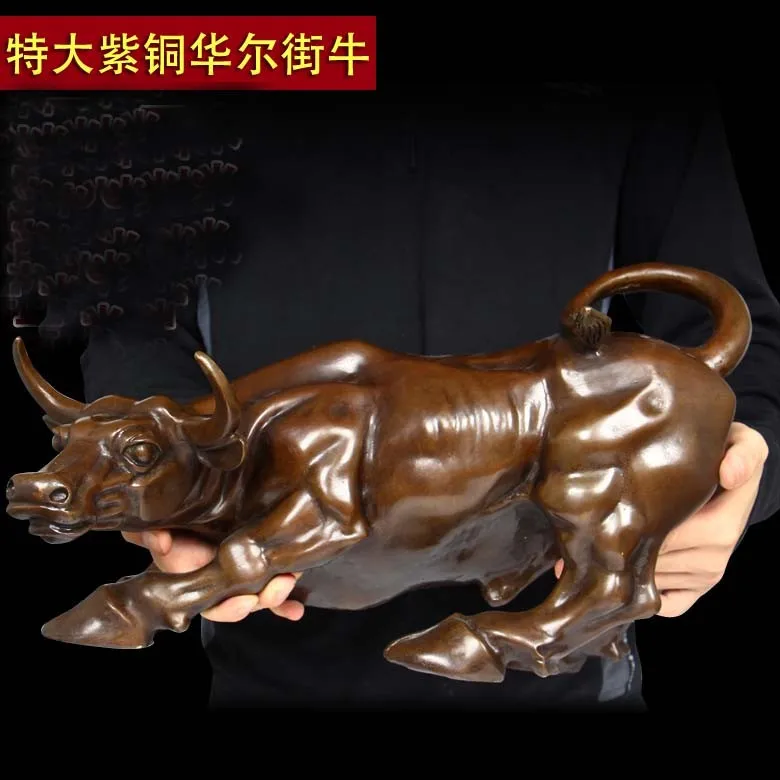 

HOME office store business stock-market Mascot -efficacious Talisman Protection Money Drawing Charging Bull bronze statue