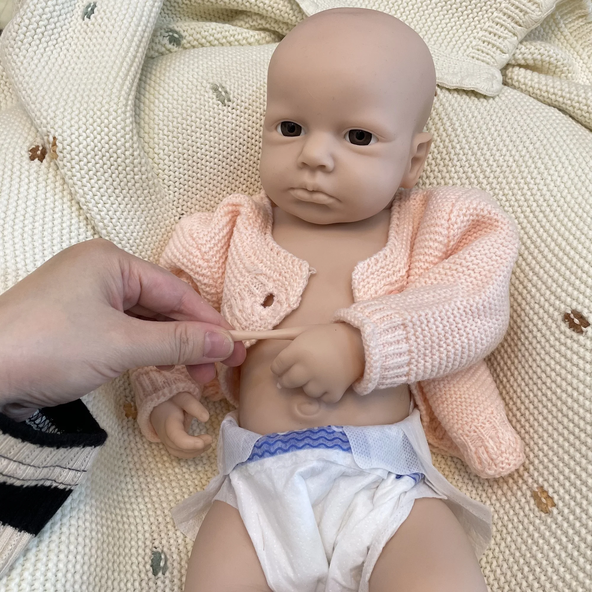 

Loulou 45CM Unpainted Boy/Gir Full Solid Silicone Bebe Reborn Doll Newborn Baby Dolls For Family Boneca Reborn Corpo De Silicone