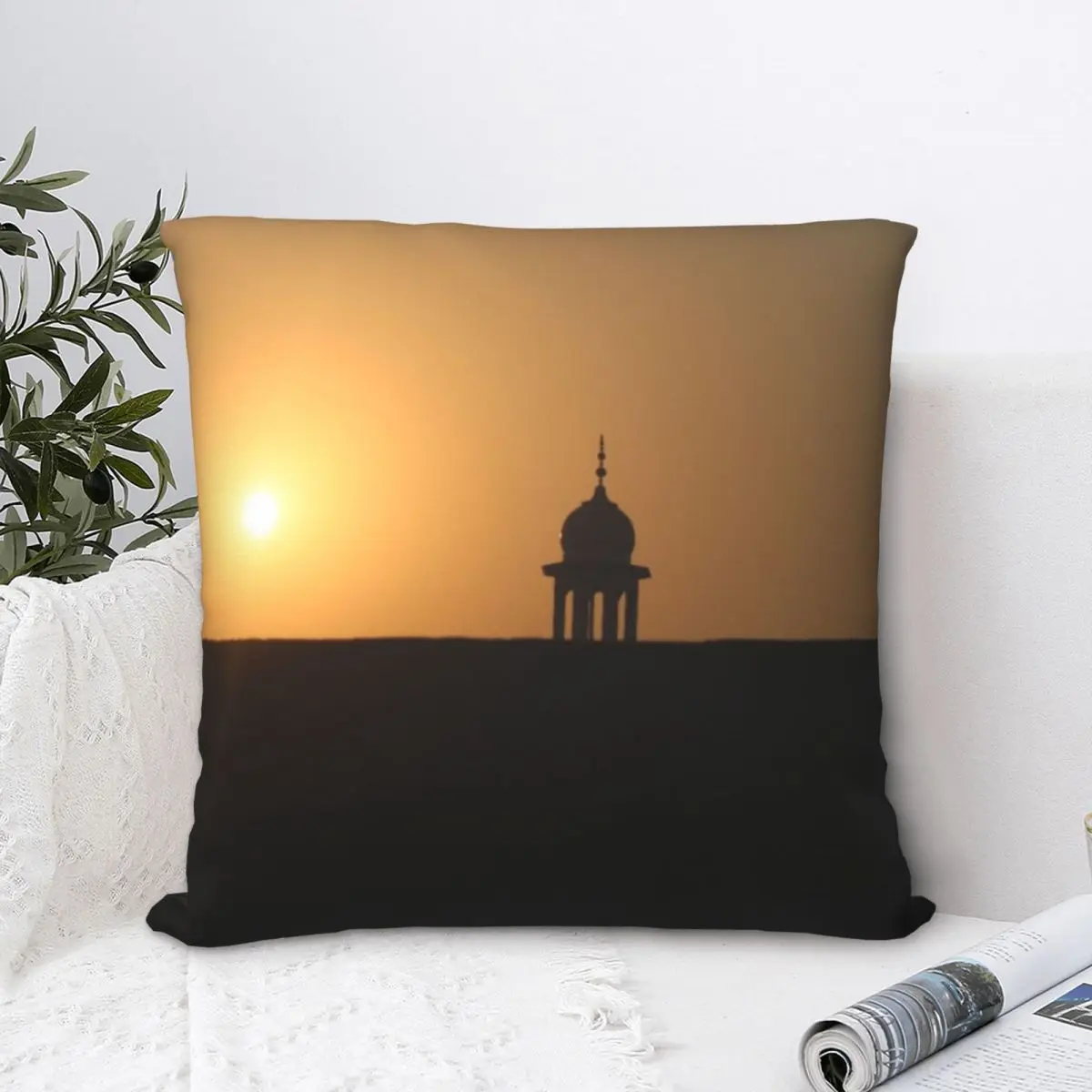 

Morning Sun Square Pillowcase Polyester Pillow Cover Velvet Cushion Decor Comfort Throw Pillow For Home Bedroom