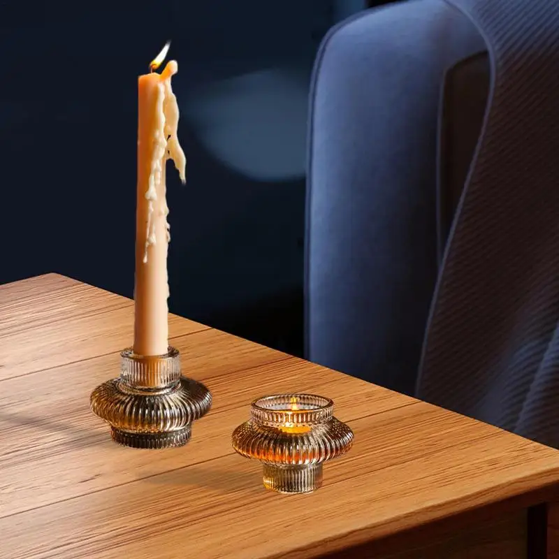 Taper Candle Holders Tealight & Votive Candle Holders Romantic Trendy Double Sided Candle Holder For Table Centerpieces