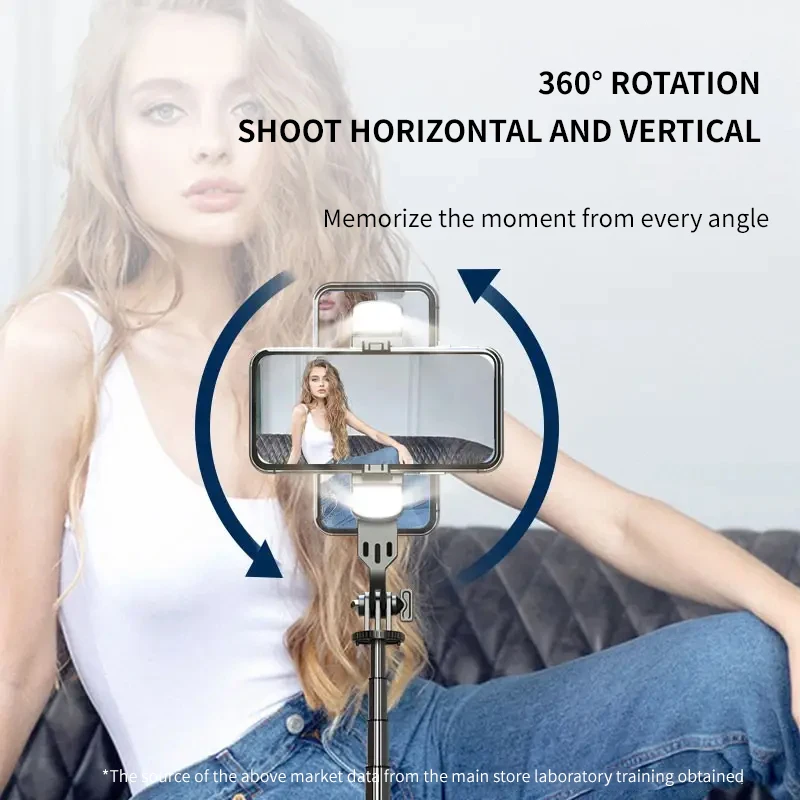LISCN Bluetooth Selfie Stick 180cm Tripod Phone Holder Remote Travel Vlogging Live Compatible IPhone Android