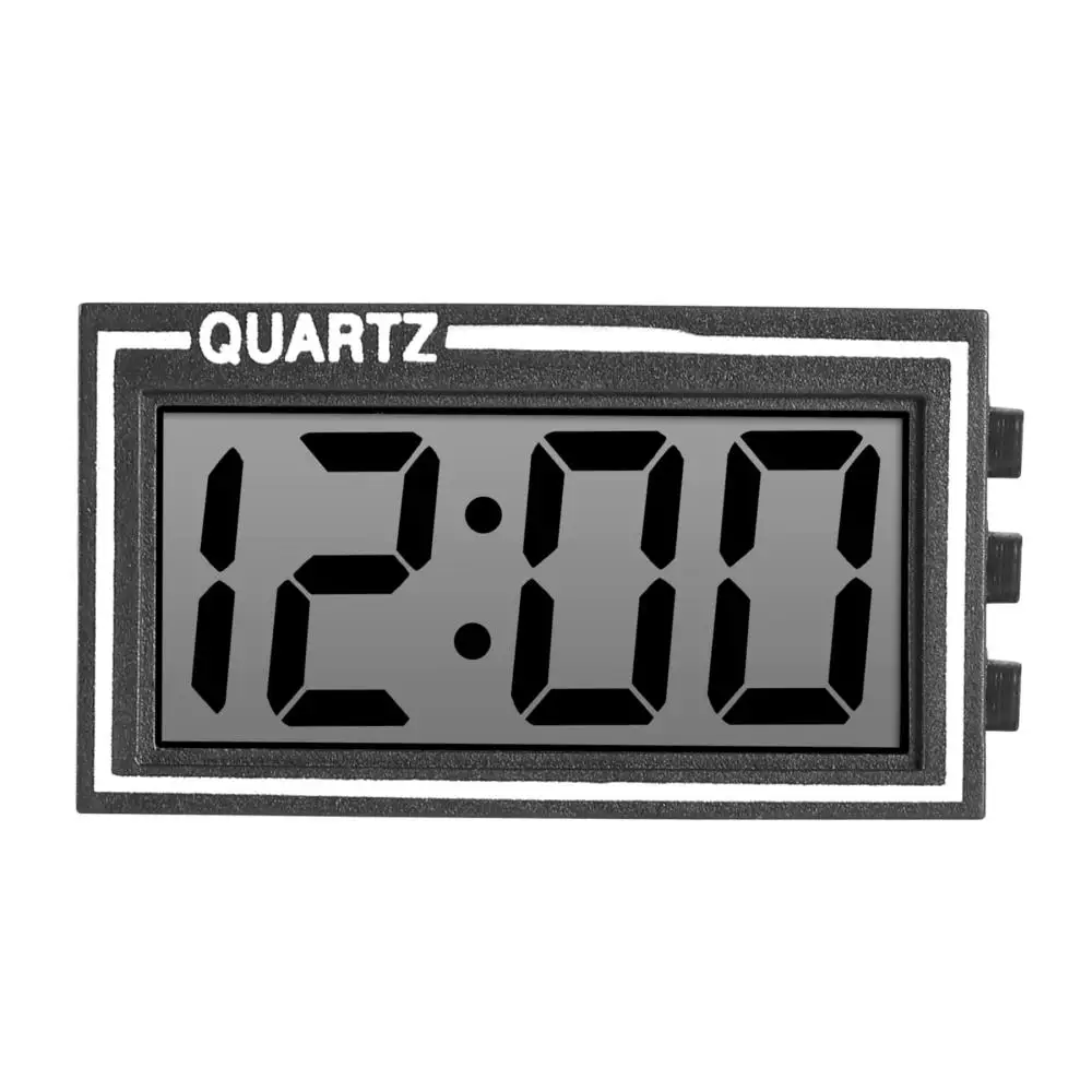 2 Pieces Black Digital LCD Table Car Clock Dashboard Desk Date Time Calendar Mini Small