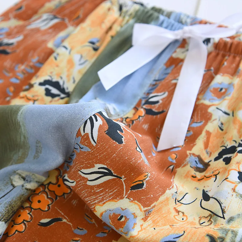 Summer Cotton Viscose Multi Colors Printed Sleepwear Seven Quarter Pants For Women's Cool Summer Cropped Pants With Side Pockets_ecoleips.com
