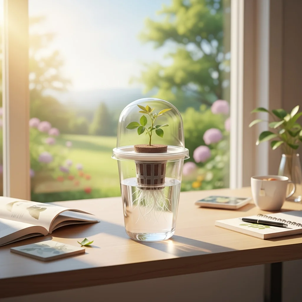 Transparent Cylindrical Plastic Hydroponic Pot