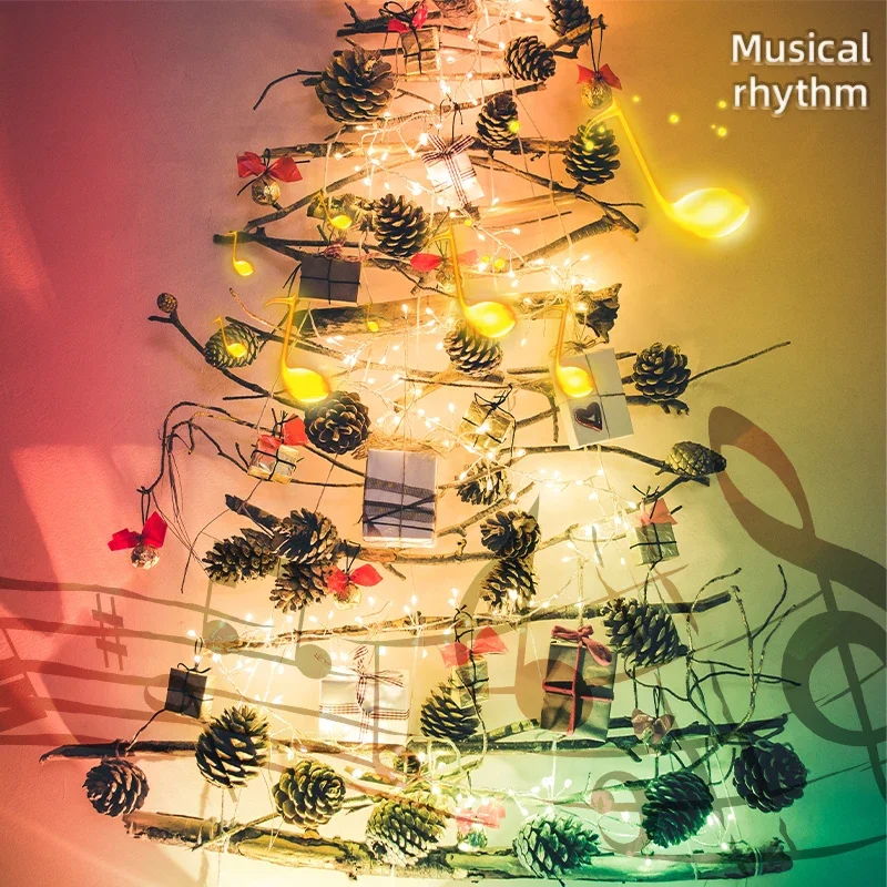 Luminous Bluetooth-Enabled Color-Changing LED String Lights with Music Sync & Remote Control