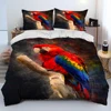 Colorful Parrot Macaws Birds Comforter Bedding Set,Duvet Cover Bed Set Quilt Cover Pillowcase,King Queen Size Bedding Set Adult 5