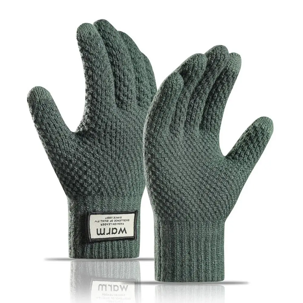 Gants hiver thermiques hommes épais doublés polaire anti-dérapants écran tactile coupe-vent vélo