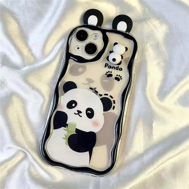 Adorable 3D Frog Rabbit Doll Toy Silicone Case - Cream Wave Design