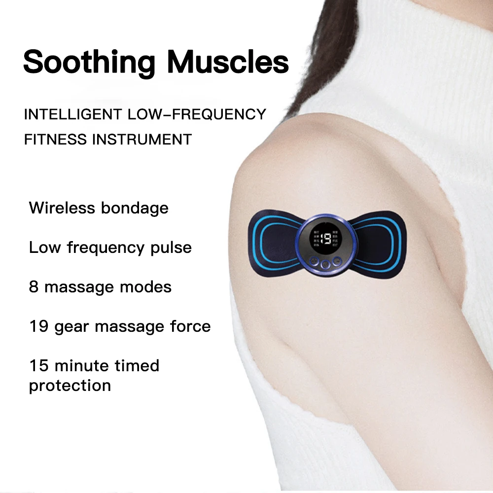 EMS Pulse Neck Massager Sticker Tens Cervical Massageador Back Masajeador  Patch Muscle Stimulator Pain Relief Gel Pads Stretcher - AliExpress