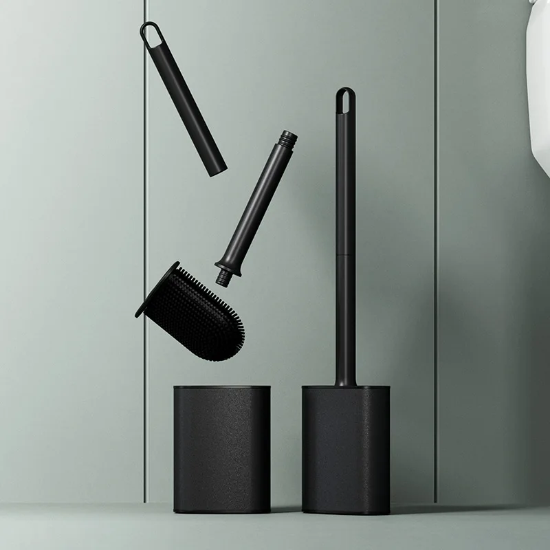 

Luxury Toilet Brush Metal or Plastic Pole Detachable Long Handle Toilet Brush with Holder Bathroom No Dead Corners Cleaner