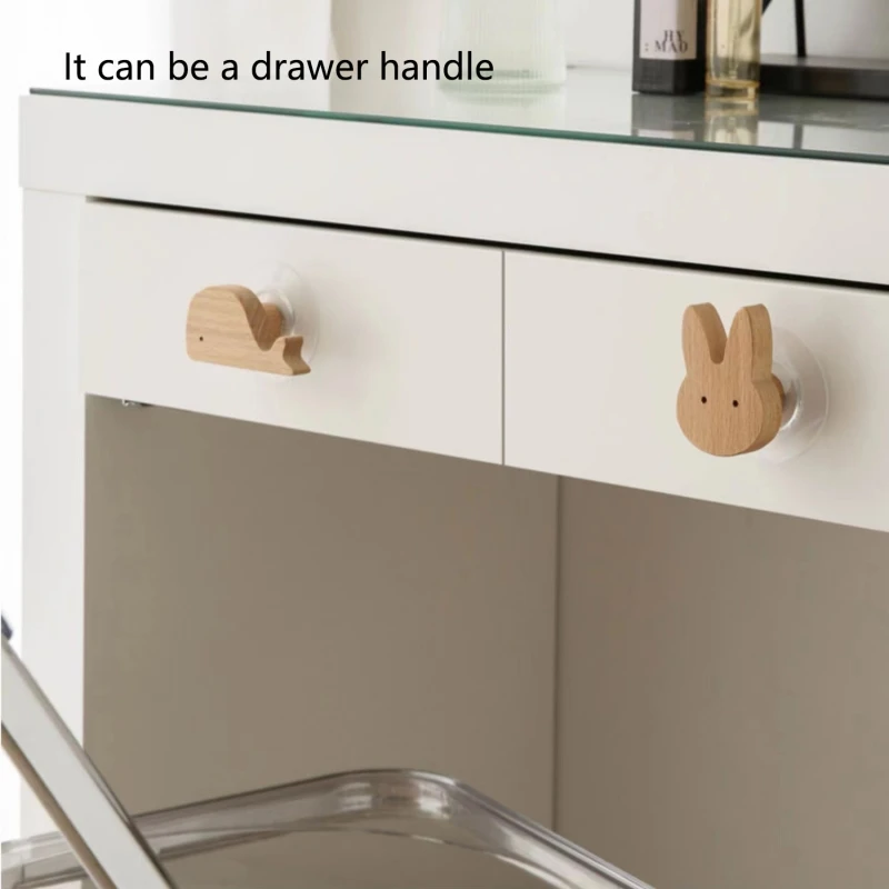 Cute Wall Wooden Hooks Children's Room Animal Hook Wall Keychain Coat Hook Home Decoration Solid Wood Hook Hanger Kitchen Access 6