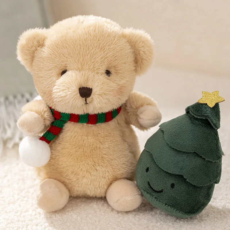 

Adorable Xmas Scraf Dressing Decor Brown Bear Puppy Dog Cuddly Plushie Stuffed Animals Bunny Lamb Christmas Tree Birthday Gift