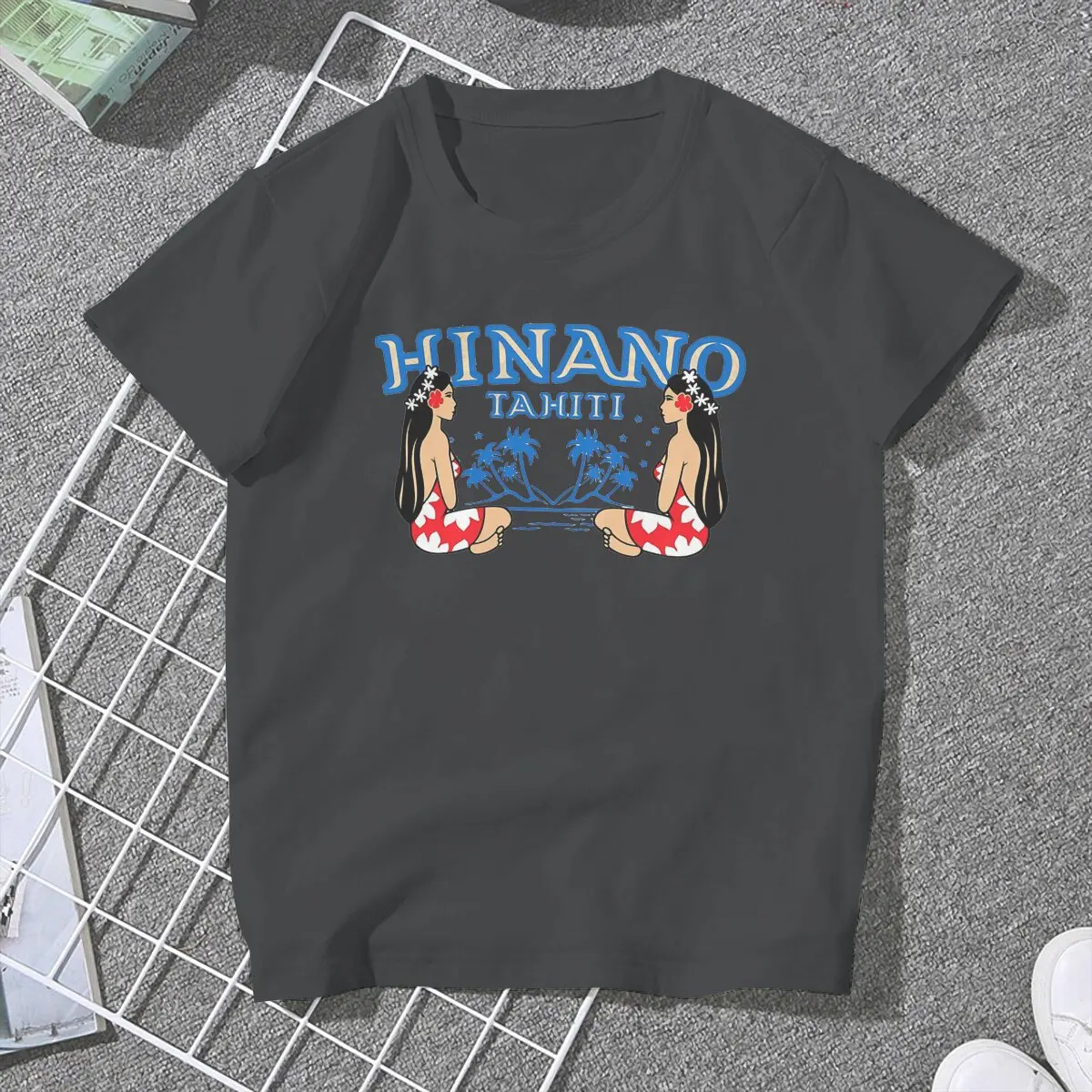 Tree Women T Shirt Hinano Tahiti Beach Leisurely Casual Tees Short Sleeve Round Neck T-Shirts 100% Cotton Summer Clothes 2