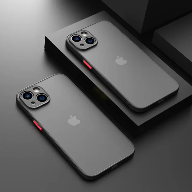 thumbnail image 1 of Coque de téléphone mat en Silicone souple, étui antichoc pour IPhone 13 12 11 14 Pro Max Mini X XS Max XR 15 7 8 Plus SE, 1 of 5