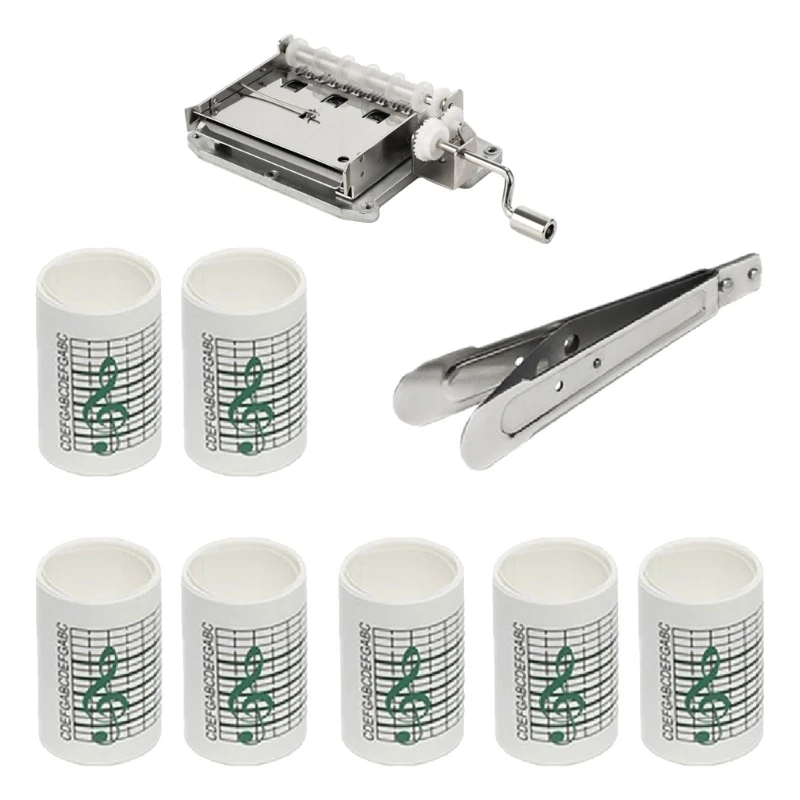 15Note DIY Hand Crank Music Box Movement Handheld DIY Music Device Paper Tapes Personalize Your Own Song Easy to Use 5