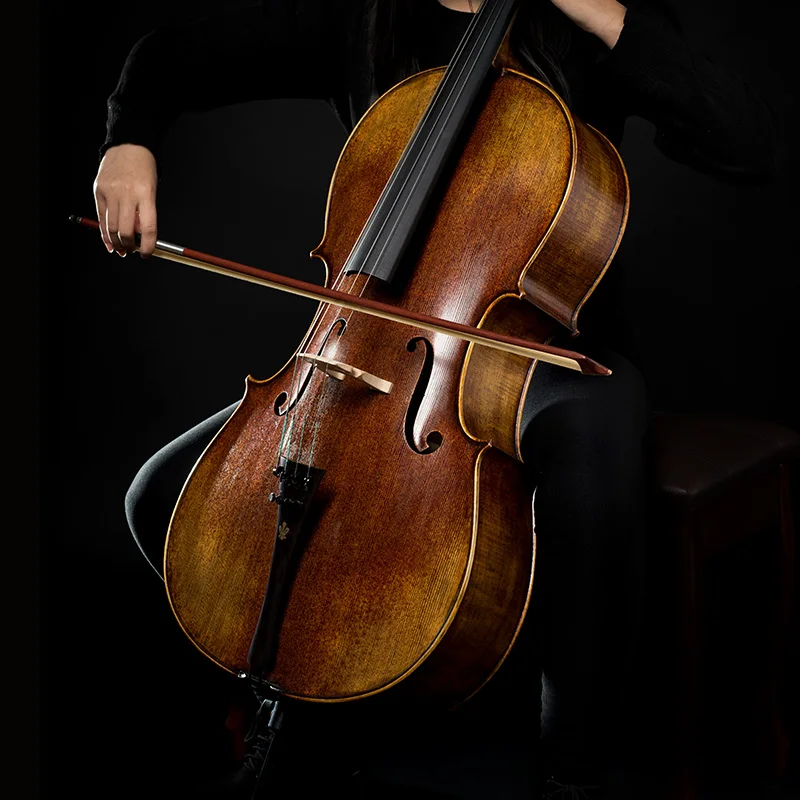 

CHRISTINA Professional Cello C09D, 15 Years Spruce One-piece Flame Maple, Stradivari Duport Model, Retro Dark Modern Oil Varnish