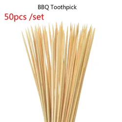 Premium Disposable Bamboo BBQ Skewers - Pack of 30/50 for Grilling, Barbecue, and Outdoor Cooking (B 50PCS)