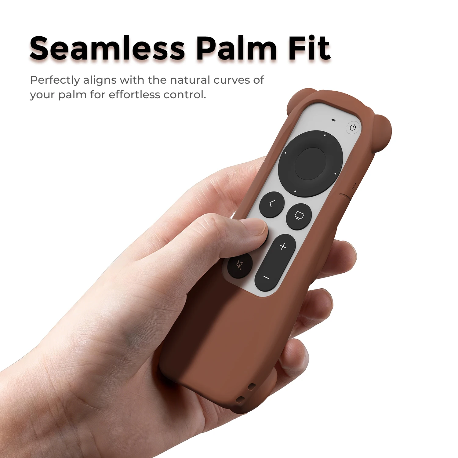 Soft Silicone Brown Bear Remote Control Case for Apple TV Siri Remote, Brown