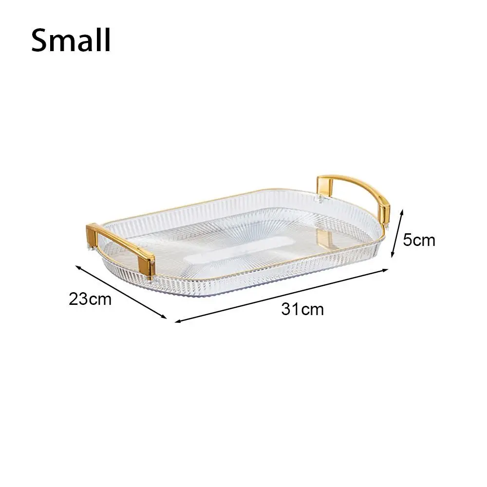 1Pcs Desk Organizer Serving Tray For Kitchen Home Dining Room Bedroom Office Makeup Tray Fruit Tray with Handles Multipurpose